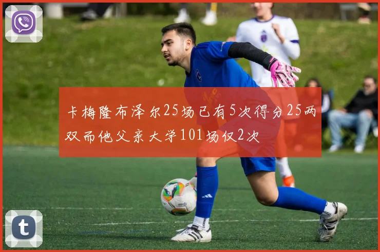 卡梅隆布泽尔25场已有5次得分25两双而他父亲大学101场仅2次
